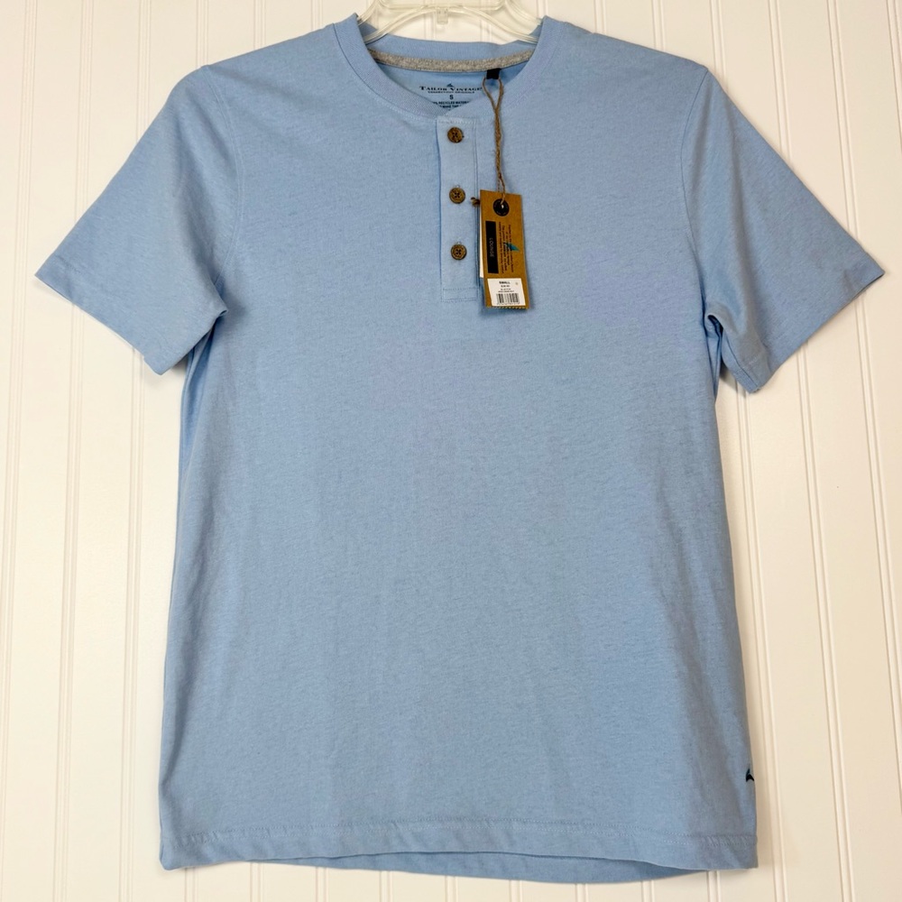 Tailor Vintage Shirt Mens‎ Small  Blue Fog Polo Short Sleeve Golf Outdoors